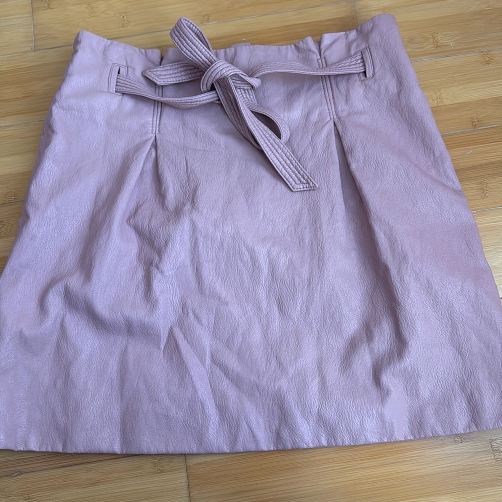 Free People Mini leather Skirt Payton Paperbag Womens belted Maeve pink